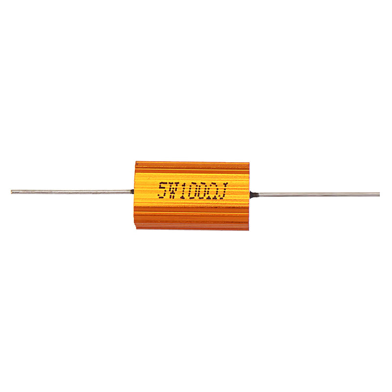 2pcs RX24 5W 100R 100RJ Metal Aluminum Case High Power Resistor Golden Metal Shell Case Heatsink Resistance Resistor