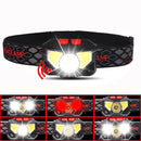 XANES W826A 650LM XPG+2xCOB LED Induction Sensor Headlamp USB Charging 6 Modes Waterproof Double Switch Fishing Light Flashlight
