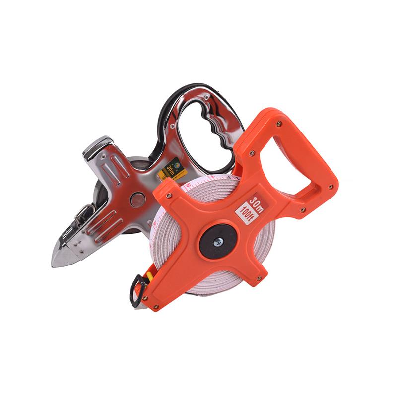 Metric Thick Stainless Steel Plastic Shelf Ruler Portable 30m/50m Hand Crank Steel Frame Ruler Steel Digital Tape Measure