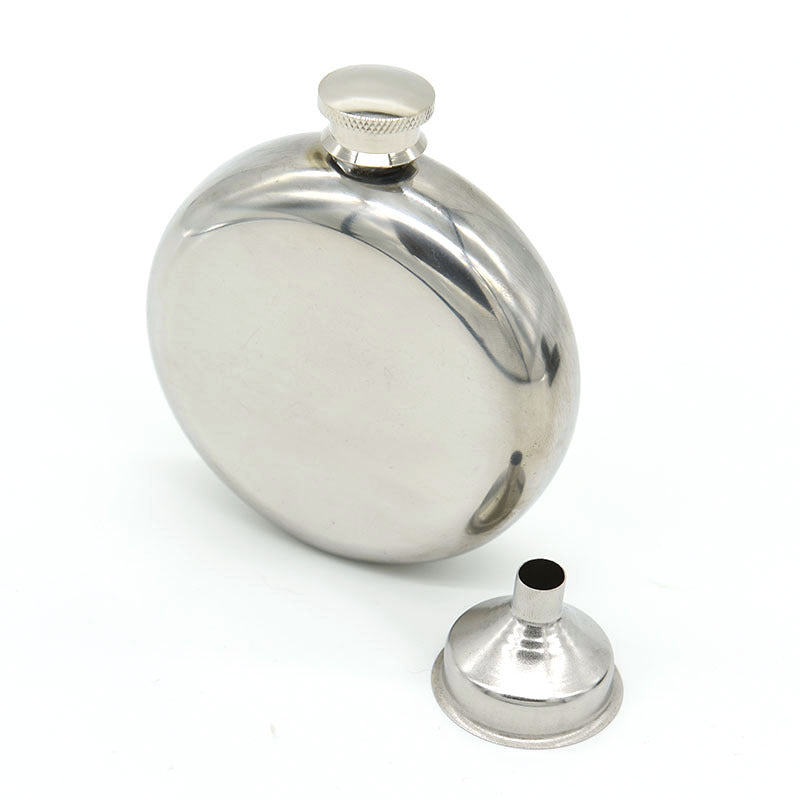 5oz Mirror Glossy Jug 201Stainless Steel Round Whiskey Flask Portable Alcohol Hip Flask Wine Bottle