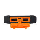 LED Compass Waterproof 6000mAh 2 USB Portable Solar Battery Charger Solar Power Bank Climbing Hook