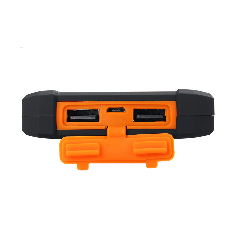 LED Compass Waterproof 6000mAh 2 USB Portable Solar Battery Charger Solar Power Bank Climbing Hook
