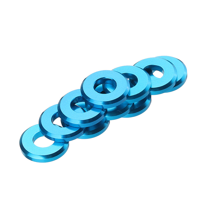 Suleve M5AW1 10Pcs M5 Aluminum Alloy Flat Fender Screw Washer Spacer Gasket Multicolor