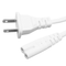 1.5m AC US C8 Plug Power Supply Adapter Cord Cable PVC White Power Adapter Connector Line