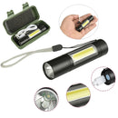 5pcs XANES 1518 XPE+COB 2Lights 1000Lumens 3Modes USB Rechargeable Brightness EDC LED Flashlight Suit