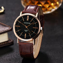KINGNUOUS 022 Casual Style Leather Strap Men Wrist Watch Leather Band Quartz Watches