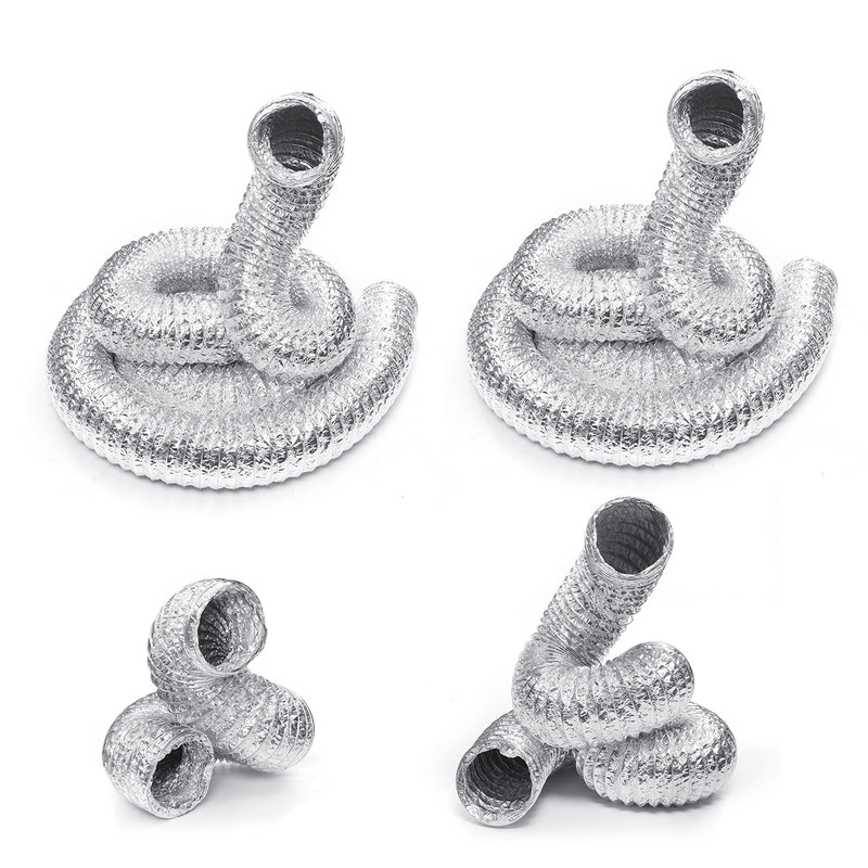 15cm/6" Flexible Aluminum Foil Air Ducting Dry Ventilation Hose Adapter For Kitchen with Clamps