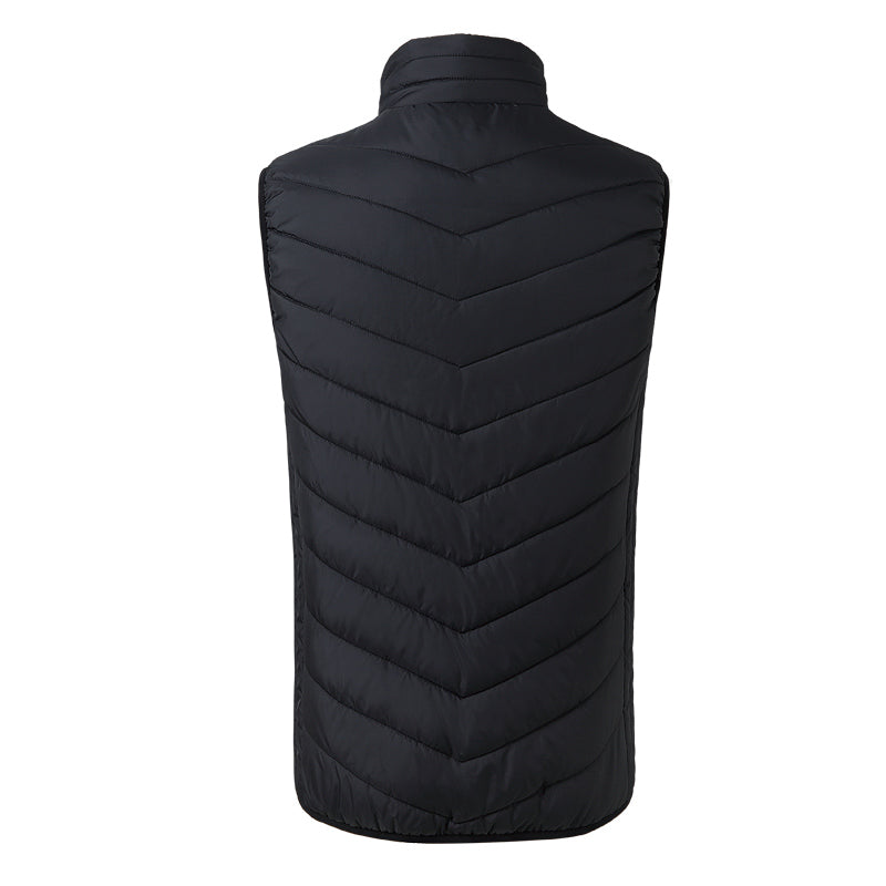 Electric USB Heatiing Warm Hooded Jacket Winter Heated Back + Abdomen + Neck Vest 3 Temperature Control