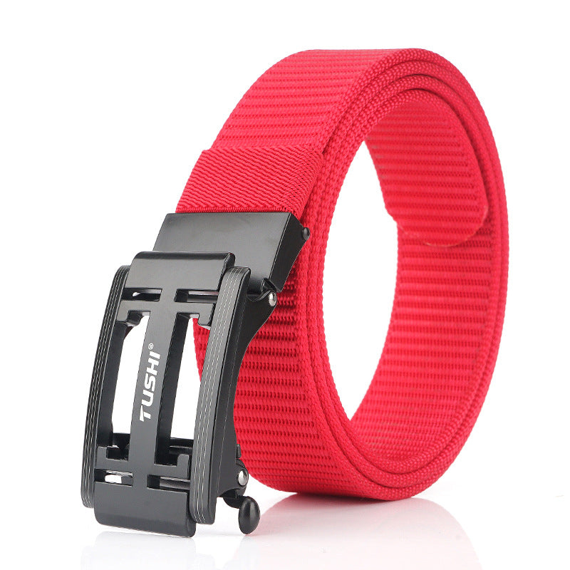 TUSHI 125cm x 3.4cm Zinc Alloy Buckle Men Tactical Belt Nylon Casual Belts