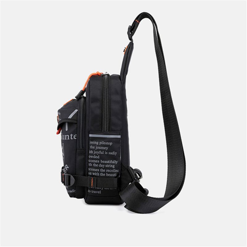 Men Nylon Sling Chest Handbag School Backpack Shoulder Bag Travel Messenger