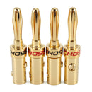 4PCS Cable Connector Screws Free Soldering Banana Pure Copper HI-FI Terminal For Speaker