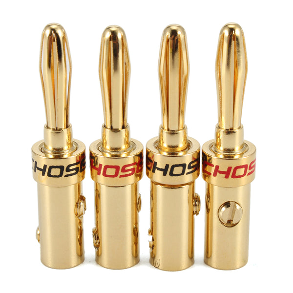 4PCS Cable Connector Screws Free Soldering Banana Pure Copper HI-FI Terminal For Speaker