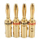 4PCS Cable Connector Screws Free Soldering Banana Pure Copper HI-FI Terminal For Speaker