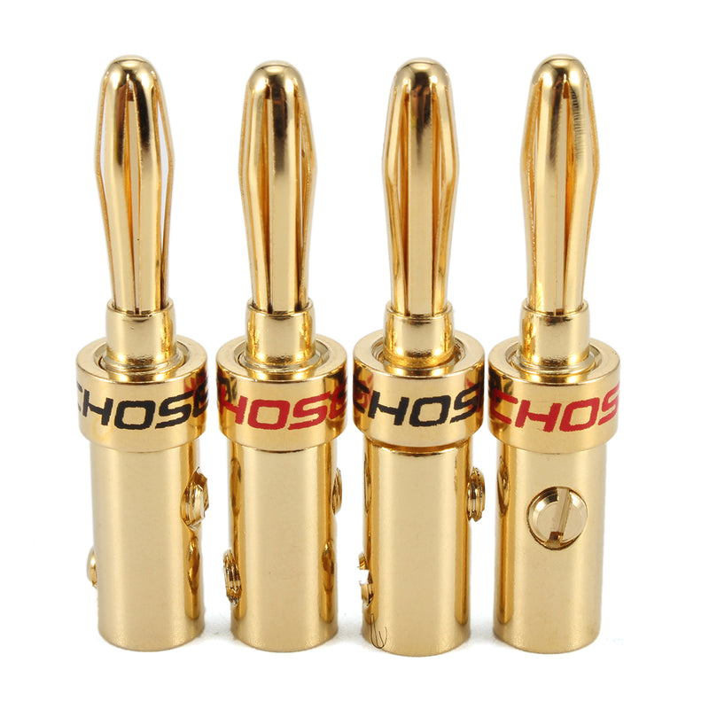 4PCS Cable Connector Screws Free Soldering Banana Pure Copper HI-FI Terminal For Speaker