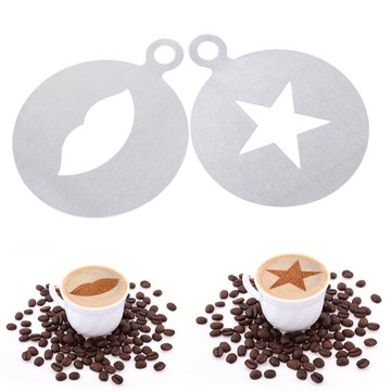 Coffee Spray Mold Decorating Stainless Steel Thick Coffee Making Mould Coffee Pattern Art Mold Tools