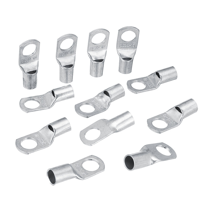 12 Pcs Copper Cable Lugs Wire Connector Terminal 2 AWG 35mm Hole 10mm Tinned Copper Terminals Conne
