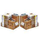 Multi-function Desktop Organizer Wooden Storage Rack Office File Tray Wood Display Shelf with Tissue Holder
