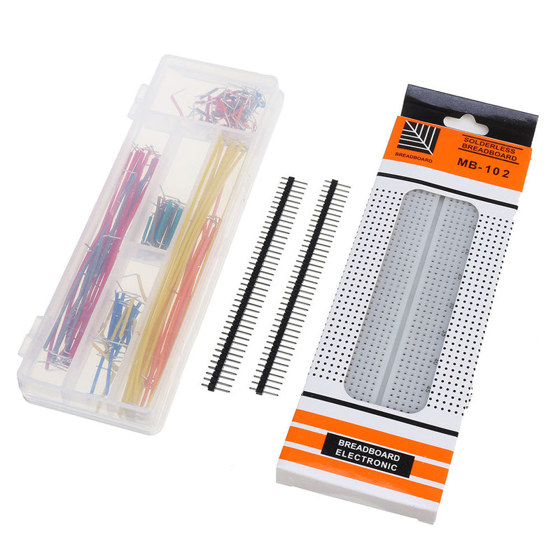 Electronics Component Basic Starter Kits with 830 Tie-points Breadboard Cable Resistor Capacitor LED Potentiometer