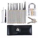 DANIU Transparent Practice Padlock with 12pcs Unlocking Lock Picks Set Key Extractor Tools