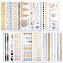 10 Sheets Waterproof Fashional Stamping Metal Tattoo Stickers Temporary Tattoos