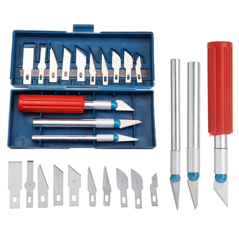 13Pcs Wood Carving Chisels Blades Set With 3Pcs Woodworker Engraving Handle Tools Kit