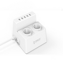 ORICO 2500W 10A 5 USB 2 AC Port Fast Charging USB Charger Surge Protector Socket -EU Plug