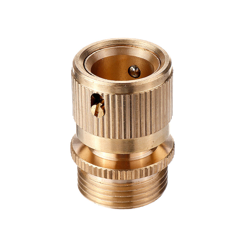 3/4'' BSP Solid Brass Male and Female Connector Garden Hose Quick Connect Water Hose Pipe Connectors Fitting w/ Hose Washers
