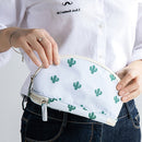 Oxford Large Capacity Double Layer Cosmetic Organizer Print Travel Portable Cosmetic Bag