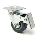 4pcs 50mm Heavy Duty Rubber Swivel Castor Wheels Trolley Caster Brake