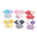 5PCS/Set 19.7'' Series Fabric Cotton Bundles Fat Quarters Polycotton Material Florals Gingham Spots Non Woven Fabric