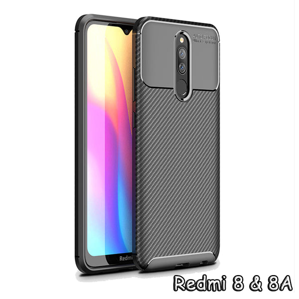 Bakeey Luxury Carbon Fiber Shockproof Silicone Protective Case For Xiaomi Redmi 8/ Xiaomi Redmi 8A