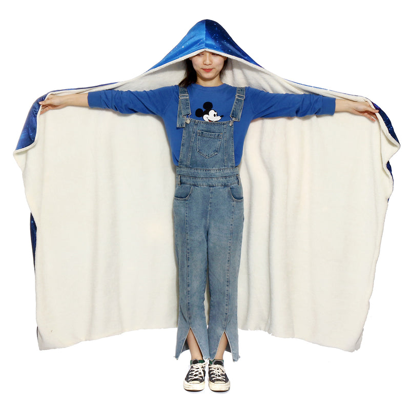 150x200cm Starry Sky Hooded Blankets Wearable Soft Winter Bed Cover Halloween