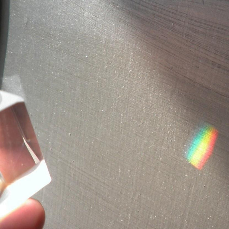 8cm Optical Glass Triple Triangular Prism Physics Teaching Light Spectrum