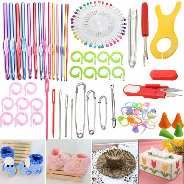 73Pcs/Set Knitting Sewing Needles Crochet Hook Accessories Tools Crafts Set Xmas