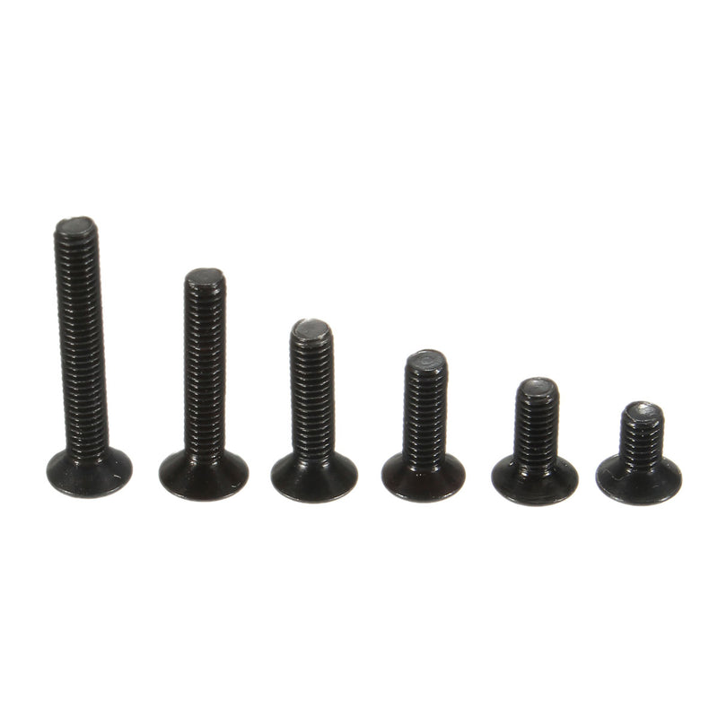 Suleve M3CH4 100Pcs M3 Carbon Steel Countersunk Hex Socket Screw 6-20mm Flat Head Hex Screw Metric