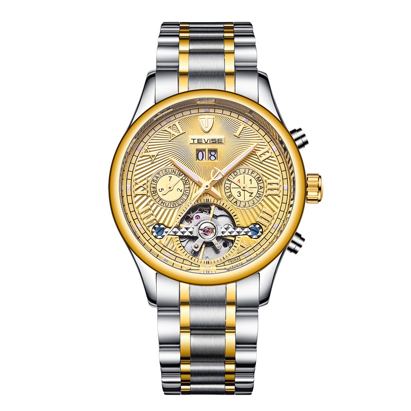 TEVISE 806 Military Wind Male Wristwatch Automatic Stainless Steel Luminous Mechanical Watche