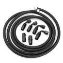 Stainless Steel Nylon Braided Oil Fuel Line Hose With End Joint Black 3 Meter Long