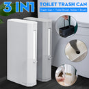 3 In 1 10L Narrow Trash Can Set With Toilet Brush Bathroom Waste Bins Dustbin Garbage Storage