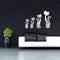 Honana DX-Y3 4Pcs Cute Silver DIY Sexy Cat Mirror Wall Stickers Home Wall Bedroom Office Decor