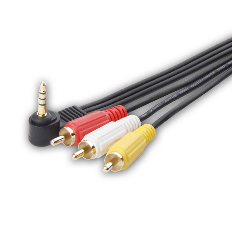 CHOSEAL QS3000 3.5mm to 3RCA Male to Audio Video AV Cable 1 in 3 Adapter Extension Audio Cable for TV