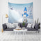 Loskii LWG4 Santa Print Wall Hanging Tapestry Art Christmas Tapestry Home Decor Christmas Decorations For Home