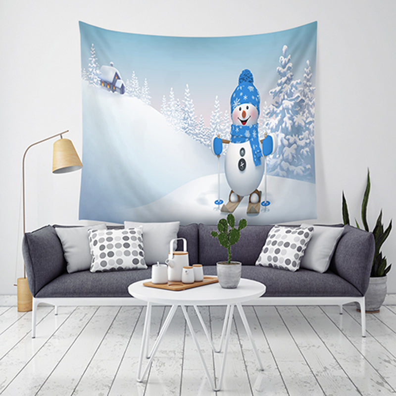 Loskii LWG4 Santa Print Wall Hanging Tapestry Art Christmas Tapestry Home Decor Christmas Decorations For Home