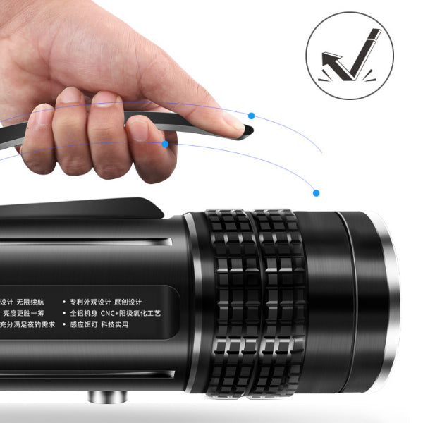 Warsun HD80S 4x XML2 Stepless Dimming Zoomable Flashlight 4 Color Light Fishing Hunting Flashlight Waterproof USB Rechargeable