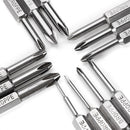 Broppe 13pcs 50mm Magnetic Long Hex Shank Cross Head Screwdriver Bits