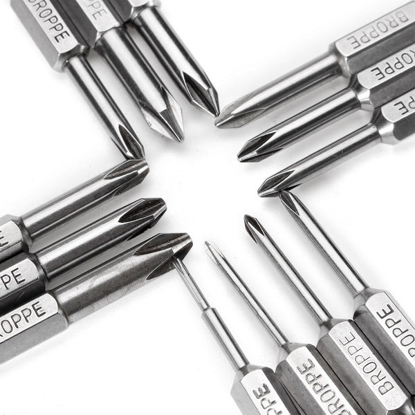 Broppe 13pcs 50mm Magnetic Long Hex Shank Cross Head Screwdriver Bits
