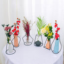 Creative Metal Wire Vase Black Flower Rack Abstract Geometric Frame Home Decor