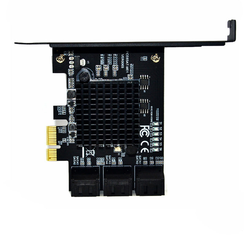 ITHOO PCE6SAT-M01 6 Ports SATA3.0 SSD PCI-E Expansion Card 6Gbps IPFS Hard Disk Adapter for Desktop Computer