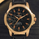 YAZOLE 346 Fashion Men Quartz Watch Casual Leather Strap Watch