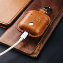 USAMS US-BH475 Earphone Bag Genuine Leather Protective Case Storage Cover for Airpods TWS Earphone