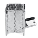 Outdoor BBQ Grill Adjustable Stainless Steel Camping Picnic Wood Stove Set